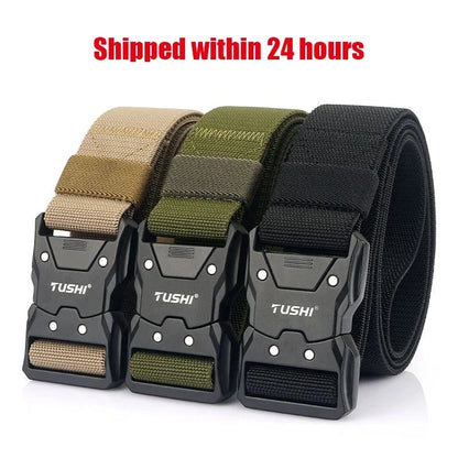 VATLTY New Unisex Elastic Belt Hard Metal Buckle / Military Tactical Belt Casual Waistband