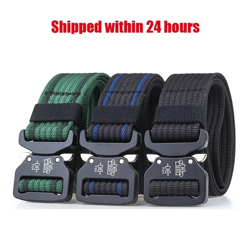 Retro Police Tactical Belt Strong 1200D Real Nylon Rust-Proof Metal Quick Release Buckle