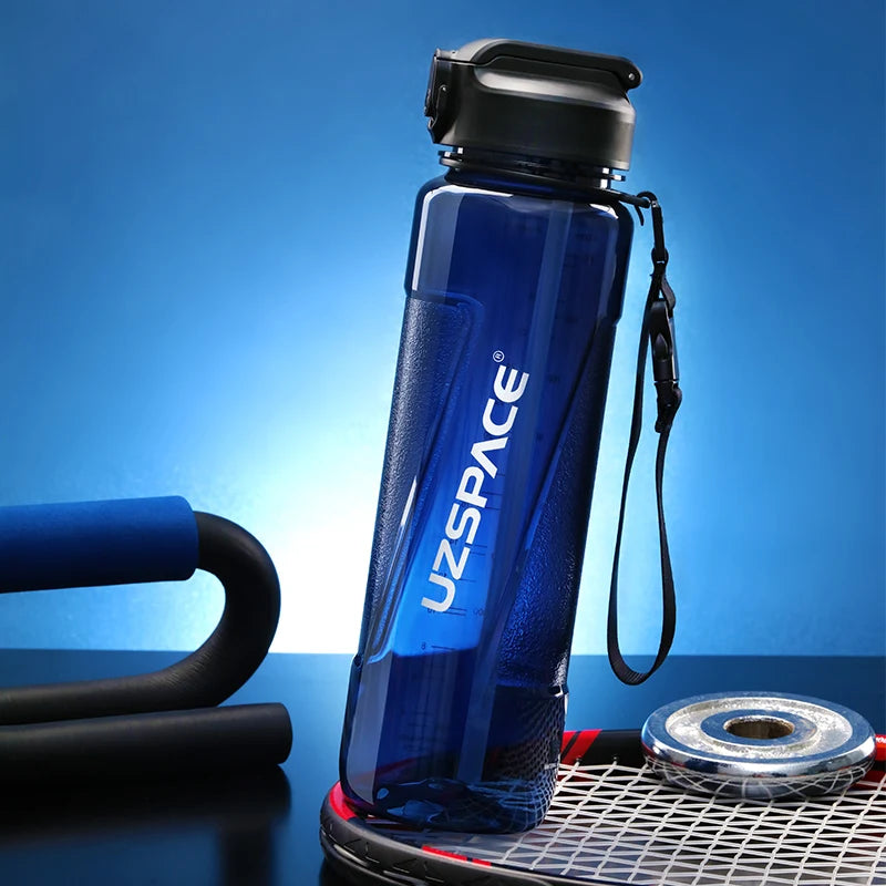 Sport Water Bottles with Straw Large-capacity Tritan Plastic BPA Free Blue