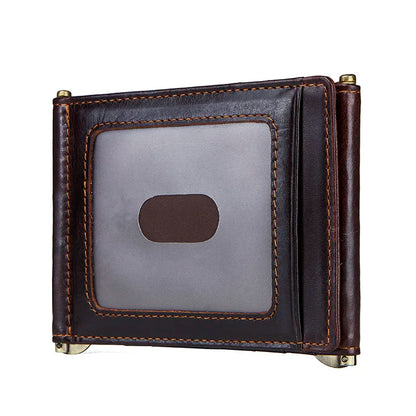 CONTACT'S Crazy Horse Cowhide leather RFID blocking wallet coffee