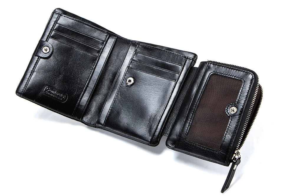 ContactS Genuine Leather Men's Bifold Card holder Wallet