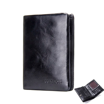 ContactS Genuine Leather Men's Bifold Card holder Wallet Bifold United States Black