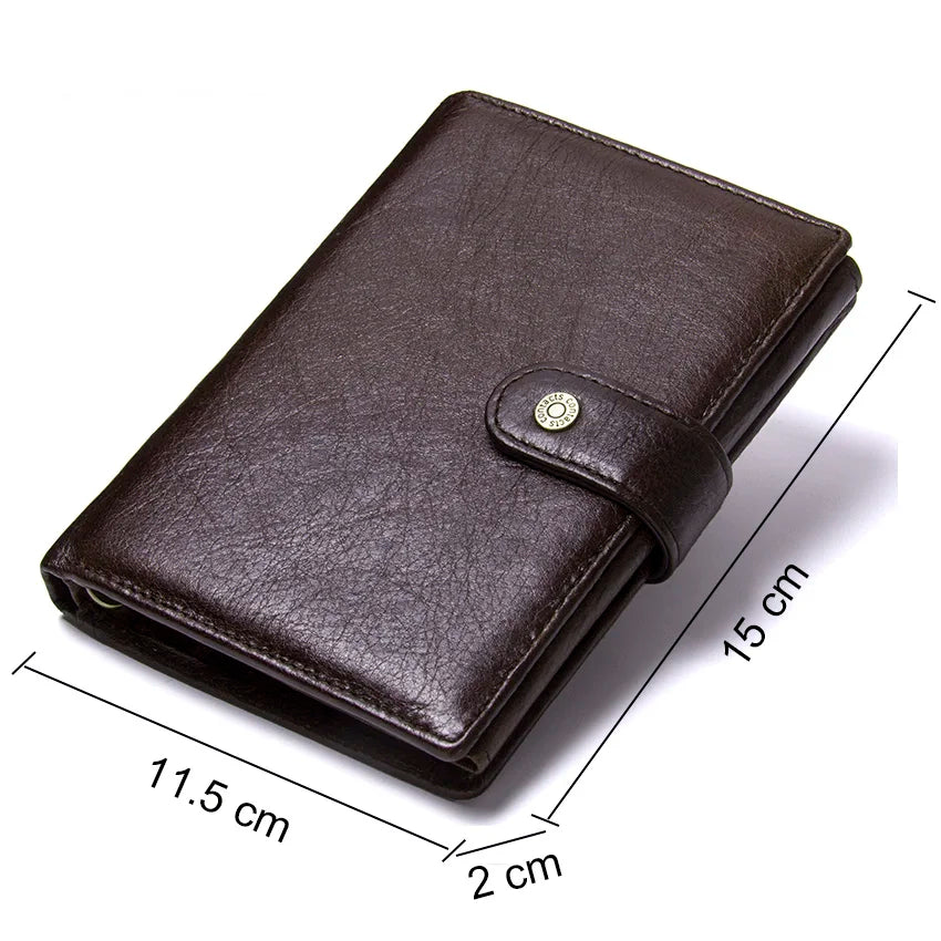 CONTACT'S Luxury Genuine Leather Wallet With Passcard Pocket and Card Holder