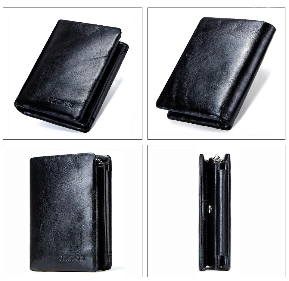 ContactS Genuine Leather Men's Bifold Card holder Wallet