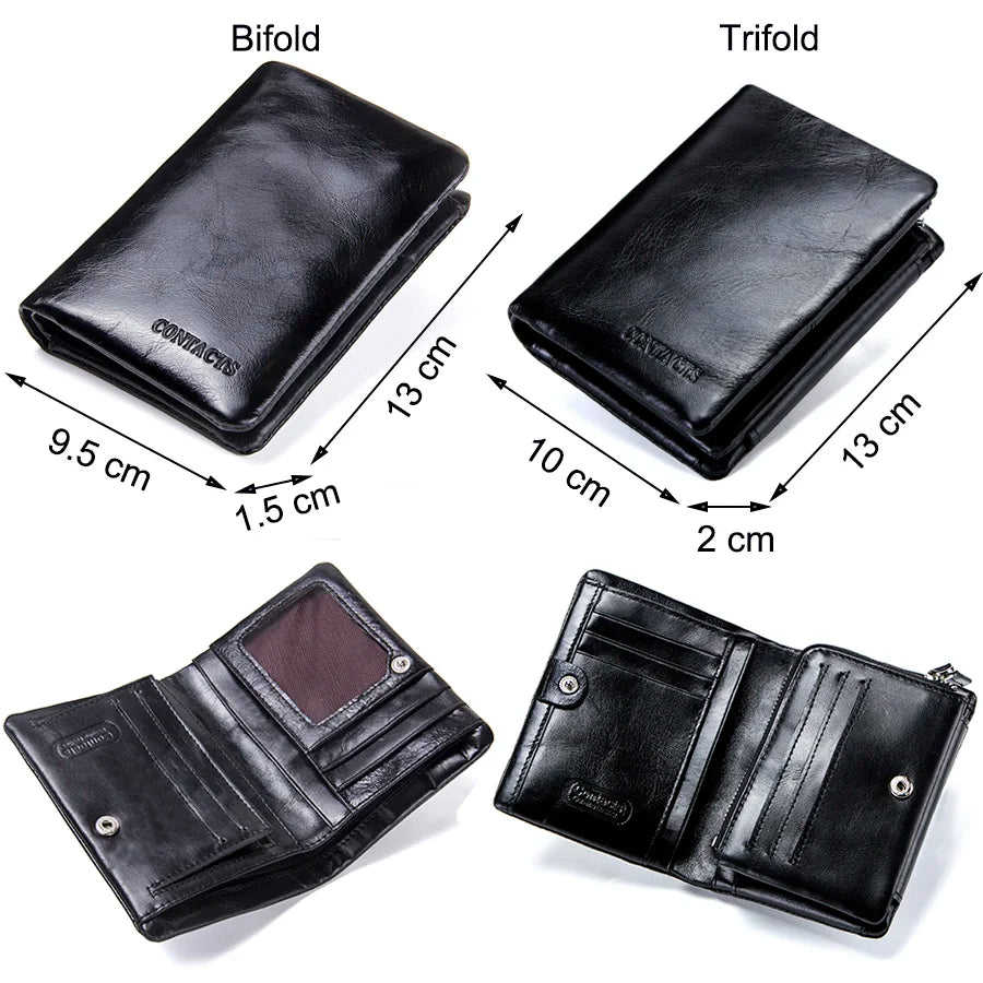 ContactS Genuine Leather Men's Bifold Card holder Wallet