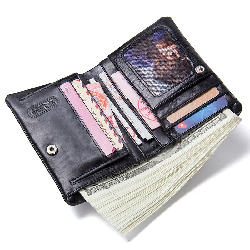 ContactS Genuine Leather Men's Bifold Card holder Wallet