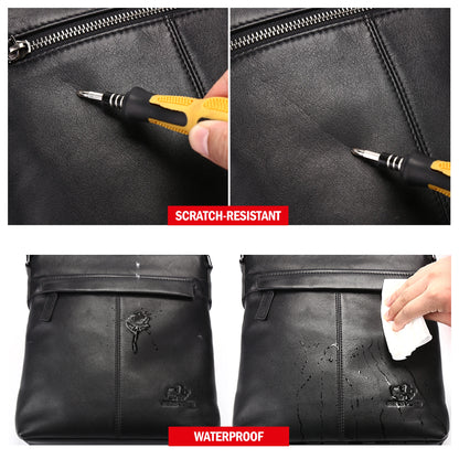 BISON DENIM Soft Genuine Leather Shoulder 10.5" Ipad Messenger Bag