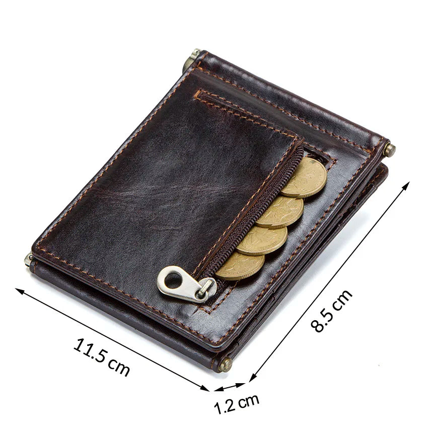 CONTACT'S Crazy Horse Cowhide leather RFID blocking wallet