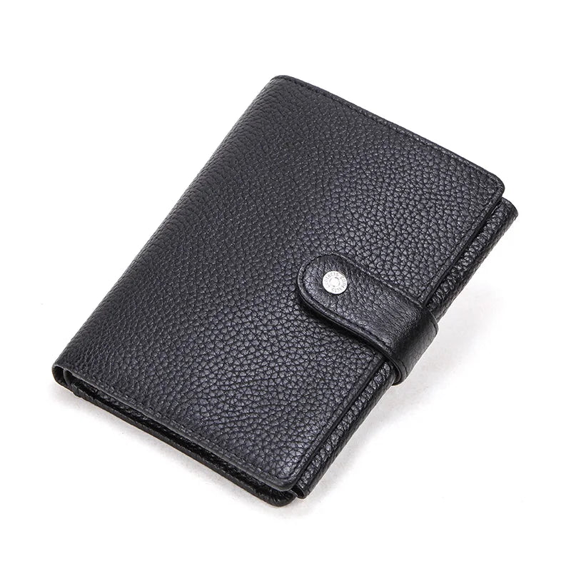 CONTACT'S Luxury Genuine Leather Wallet With Passcard Pocket and Card Holder Black