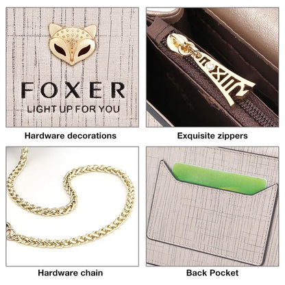 FOXER Brand Fashion Women Bag Split Leather