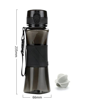 Water Bottle Protein Shaker Creative 6 Colors BPA Free 350/500 ml Black