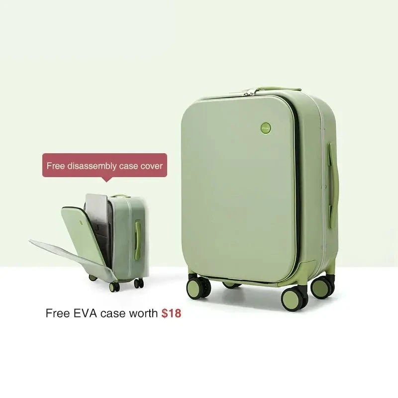 MIXI Brand Luxury Design Carry On Suitcase TSA Lock 18, 20, 24 Inch Green 20 inch