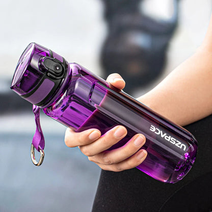 UZSPACE Sport Water Bottle BPA Free Portable 350/500/750/950ml purple