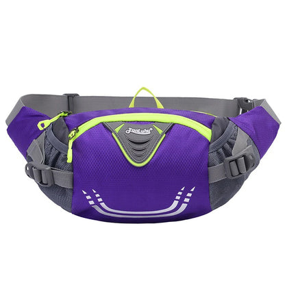 Bike Riding Cycling Running Fishing Hiking Waist Bag Fanny Pack Outdoor Belt Kettle Pouch Gym Sport Fitness Water Bottle Pocket Purple