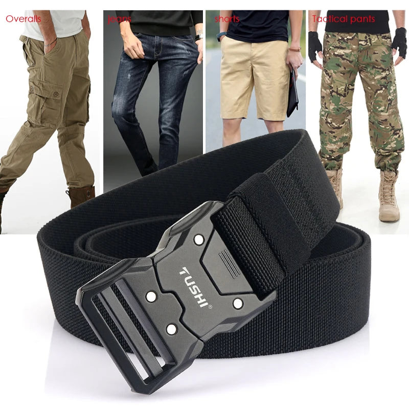 VATLTY New Unisex Elastic Belt Hard Metal Buckle / Military Tactical Belt Casual Waistband