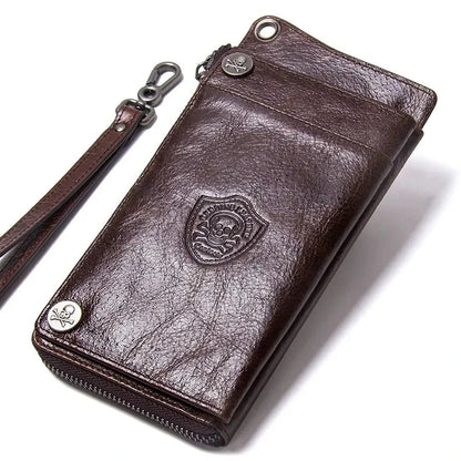 CONTACT'S Men's Wallet Genuine Leather Clutch 6.5" Phone Pocket
