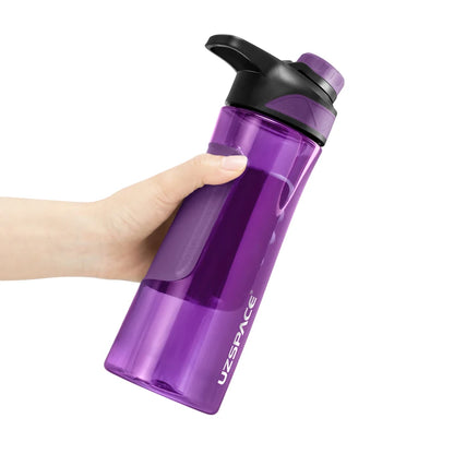 New UZSPACE Water Bottle BPA Free Shaker Portable 9010 Purple 700ML 500-800ml