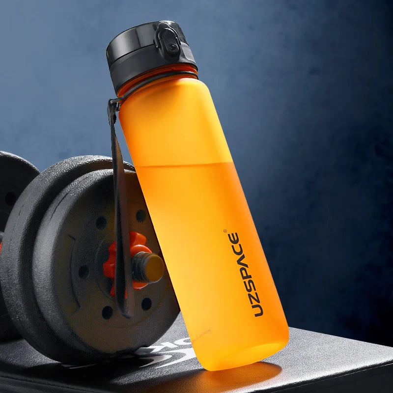 New 350-1000ml Sports Water Bottle BPA Free Portable Dynamic Orange