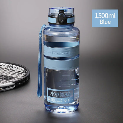 UZSPACE-BPA Free Leak Proof Water Bottle 1 L 1500ml blue 650ml-1500ml