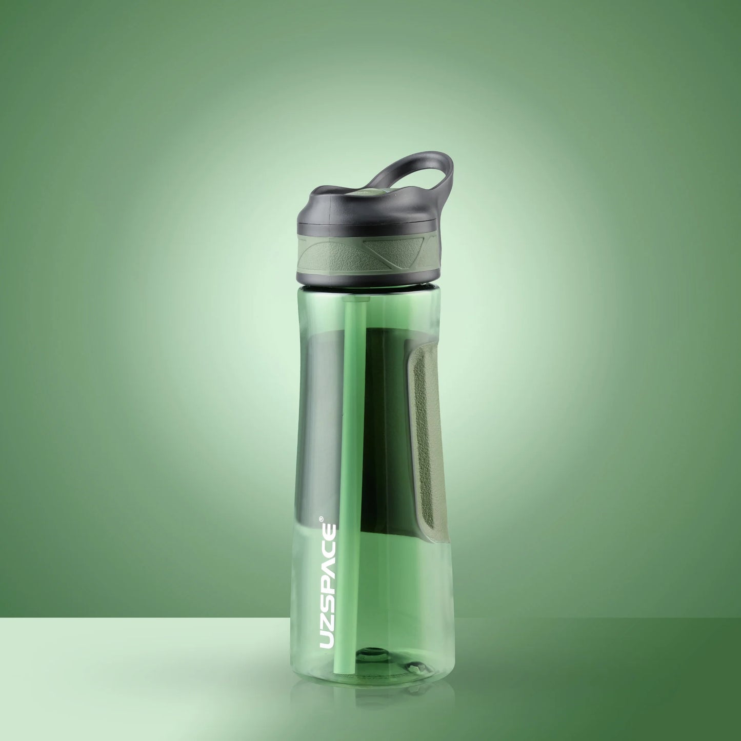 New UZSPACE 530ml Sport Water Bottle With Straw BPA Free Green 530ml