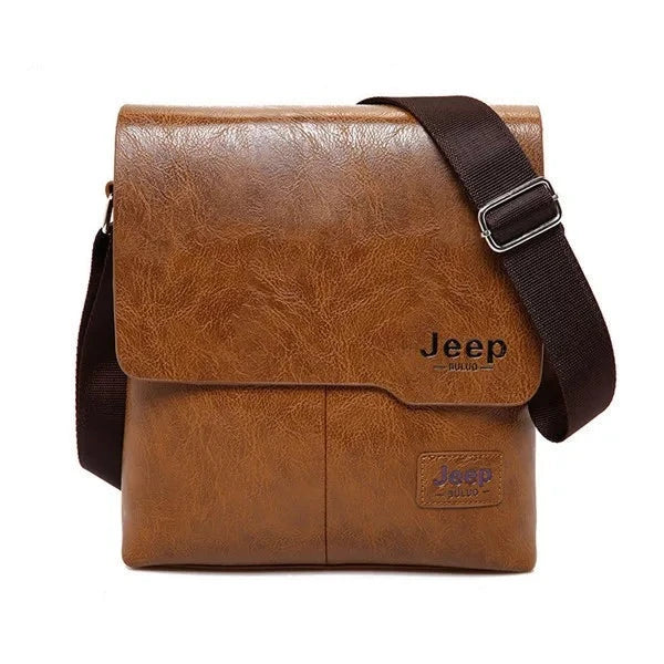 JEEP BULUO Man's Bag 2PC/Set Messenger Shoulder Bag Khaki 1505-2