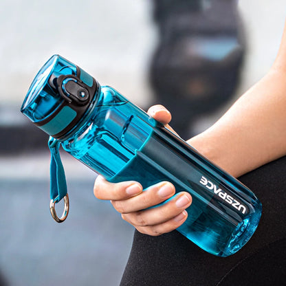 UZSPACE Sport Water Bottle BPA Free Portable 350/500/750/950ml cyan