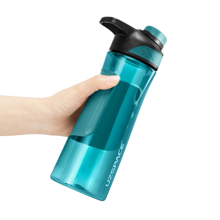 New UZSPACE Water Bottle BPA Free Shaker Portable 9010 Cyan 700ML 500-800ml