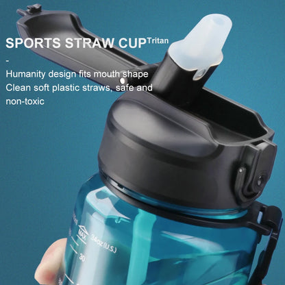 Sport Water Bottles with Straw Large-capacity Tritan Plastic BPA Free