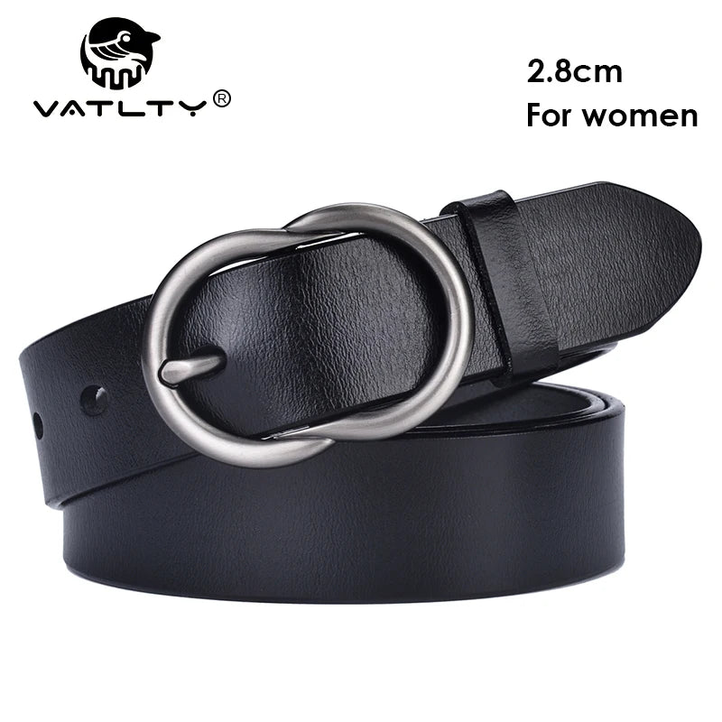 VATLTY New Trousers Belt for Women Alloy Silver Pin Buckle / Cowhide Leather Waistband