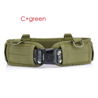 VATLTY New Tactical Belt Molle for Men Metal Buckle Strong Nylon ArmyGreen1 set 125cm