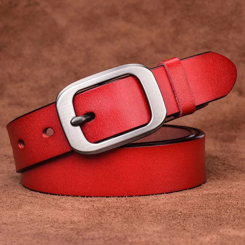 VATLTY New Genuine Leather Belt for Women 2.8cm Red