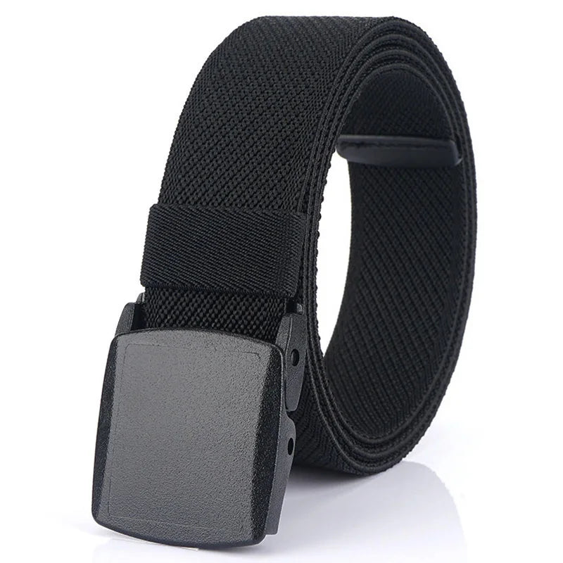 VATLTY Metal Free Stretch Belt Strong Nylon Quick Release Buckle Unisex black