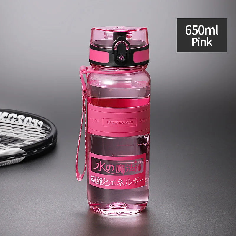 UZSPACE-BPA Free Leak Proof Water Bottle 1 L 650ml pink 650ml-1500ml