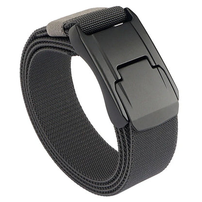 VATLTY New Stretch Belt for Men Hard Alloy Quick Release Buckle Strong Real Nylon Dark gray 125cm