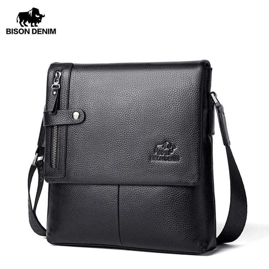 BISON DENIM Genuine Leather Shoulder Business Messenger bag