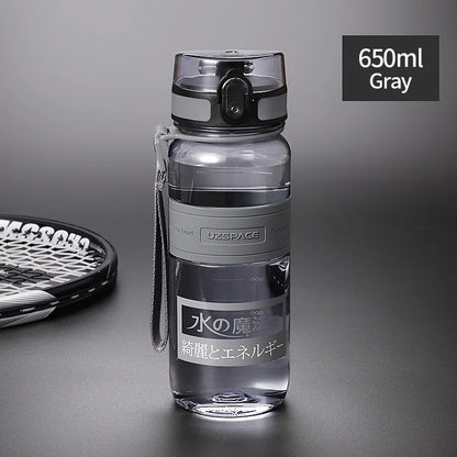 UZSPACE-BPA Free Leak Proof Water Bottle 1 L 650ml gray 650ml-1500ml