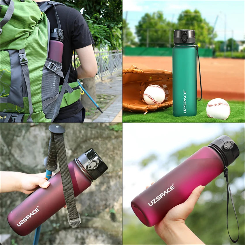 New 350-1000ml Sports Water Bottle BPA Free Portable
