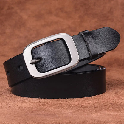 VATLTY New Genuine Leather Belt for Women 2.8cm Black