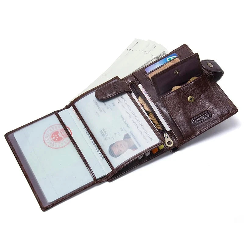 CONTACT'S Luxury Genuine Leather Wallet With Passcard Pocket and Card Holder