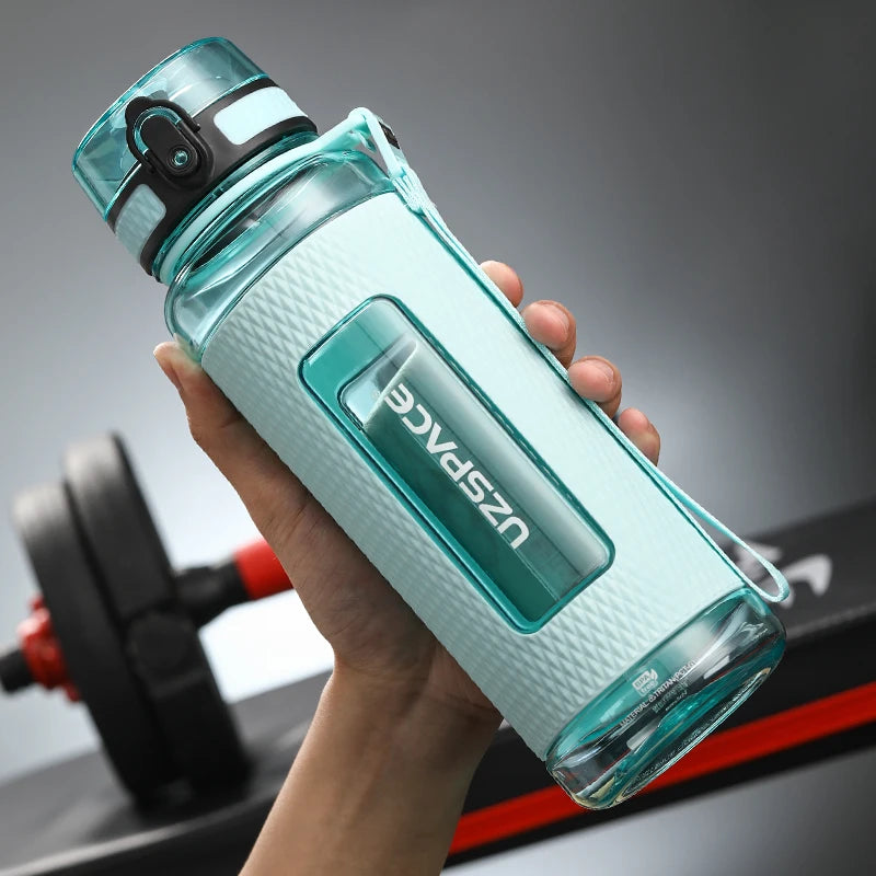 UZSPACE Sports Water Bottles Leak-proof Drop-proof Portable Shaker BPA Free Spindrift Blue