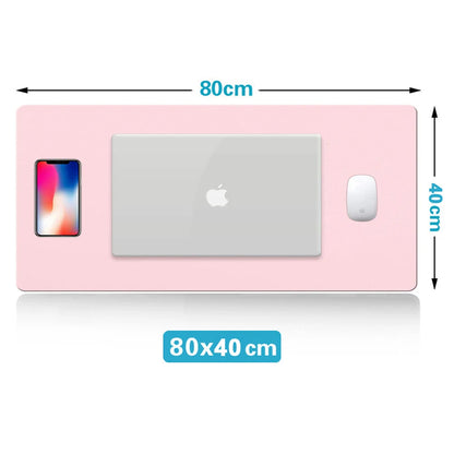 Large Mouse Pad Extra Big Non-Slip Desk Pad Waterproof 80x40cm pink