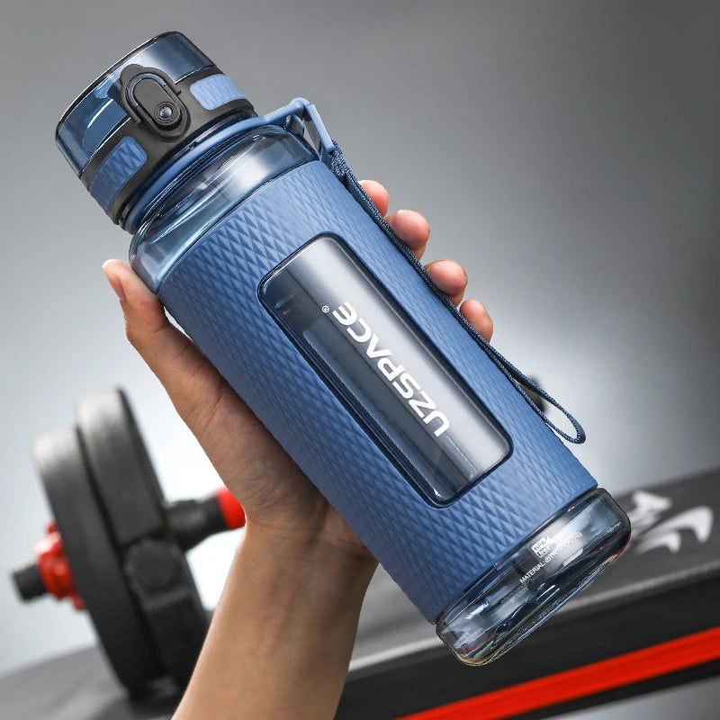 UZSPACE Sports Water Bottles Leak-proof Drop-proof Portable Shaker BPA Free Clitoria Blue
