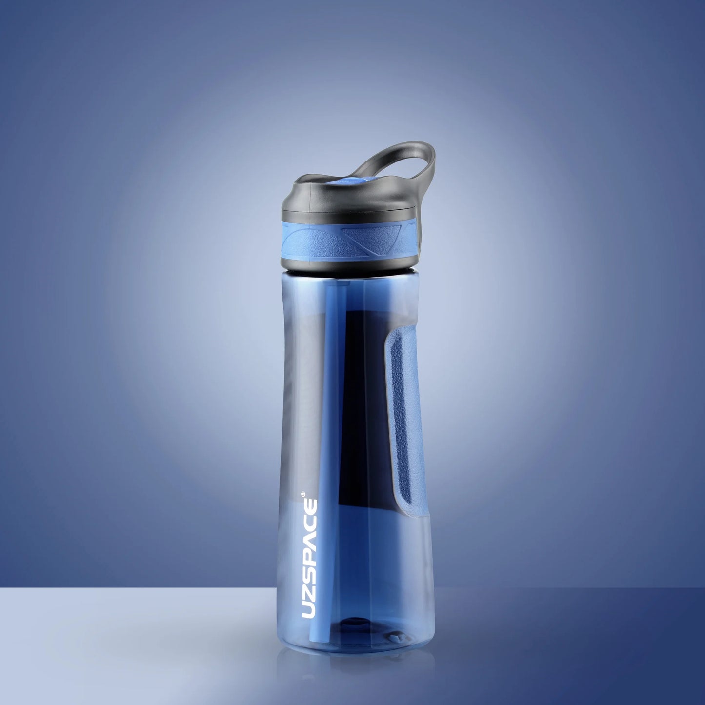 New UZSPACE 530ml Sport Water Bottle With Straw BPA Free Blue 530ml