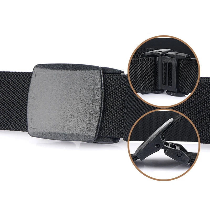 VATLTY Metal Free Stretch Belt Strong Nylon Quick Release Buckle Unisex