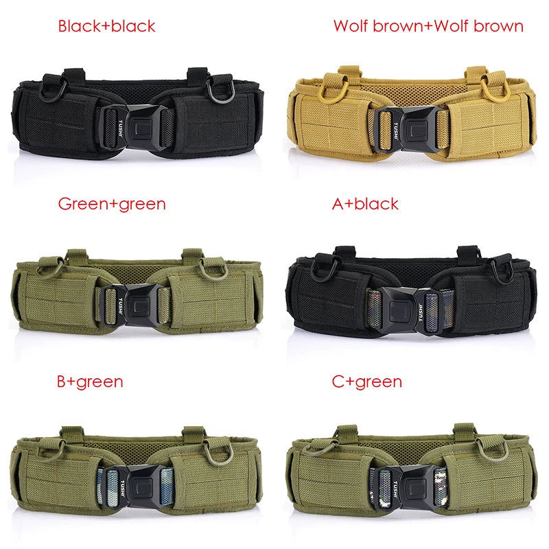 VATLTY New Tactical Belt Molle for Men Metal Buckle Strong Nylon