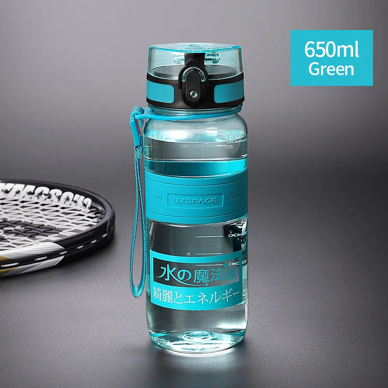 UZSPACE-BPA Free Leak Proof Water Bottle 1 L 650ml green 650ml-1500ml