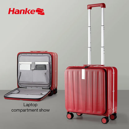 Hanke Carry On Suitcase Aesthetic Design 7mm Aluminum Frame 18" 20" Maple Leaf Red