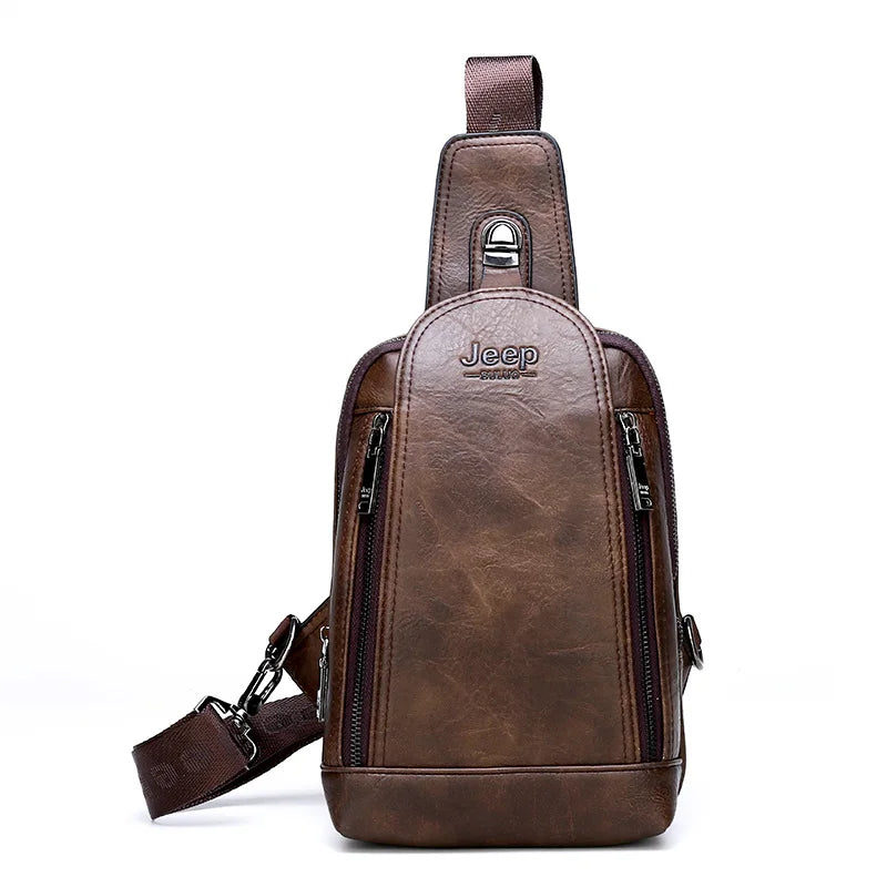 JEEP BULUO Travel Hiking Messenger Shoulder Bag 881-Brown