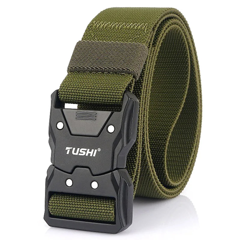 VATLTY Quick Release Elastic Belt Hard Alloy Buckle Strong Real Nylon ArmyGreen