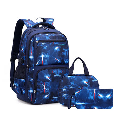 Boys Backpacks 3 Pieces Sets School Bags 3pcs blue